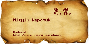 Mityin Nepomuk névjegykártya